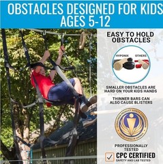 Hyponix Ninja Obstacle Course for Kids 2 x 60ft Slacklines 13 Obstacles open box