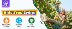 Outdoor Tree Swing Set for Kids – 330LB Capacity, Climbing Rope & Disc Seat, Gre