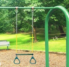 Jungle Gym Kingdom Trapeze Swing Bar with Heavy Duty Chain & Locking Carabiners