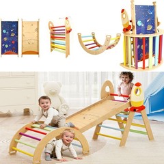 Pikler Triangle Set, Climbing Toy for Kids, Foldable Indoor Playground Climber