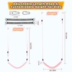 Heavy Duty Kids Swing Seat with 79″ Adjustable Rope, 330 Macaron Pink, 1 Pack