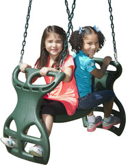 WS 3452 Heavy Duty Two Person Dual Glider Swing, with Coated Chains to Prevent P