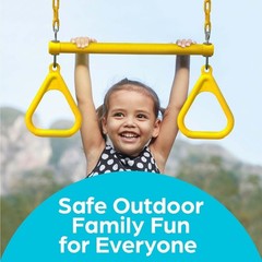 Outdoor Playground Upgrade: 18″ Trapeze Swing Bar with Heavy Duty Chains