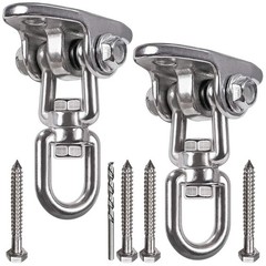 Set of 2 Heavy Duty Swing Hangers Stainless Steel 304, Double Protection