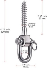 2 Pack Swing Hangers Swing Set Hooks Stainless Steel Hammock Hooks for Porch …