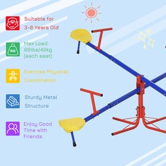 Metal Seesaw for Kids Outdoor Teeter Totter 4 Seat Backyard Playground Equipment