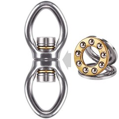 Dolibest Swing Swivel with 2 Bearing,Safest Rotational Silver Closed ( 1pack)