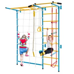 7 in 1 Kids Indoor Gym Steel Home Playground Children Swedish Wall Ladder Set