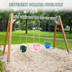 High Back Toddler Bucket Swing Seat with Coated Chains, Heavy Duty Kids Swing Se