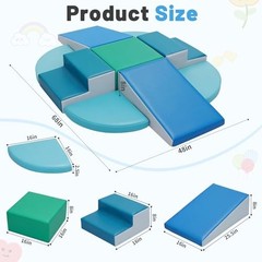 9 Piece PU Leather Foam Climbing Blocks for Toddlers Soft
