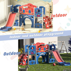 9-In-1 Castle Amusement Playground Playhouse, Indoor Outdoor Playset for Toddler