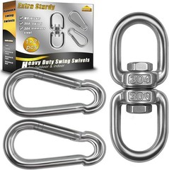 2+1 Heavy Duty 304 Stainless Steel Swing Swivel Ring, Double Ended Swivel Eye…