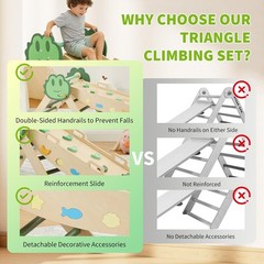 7-in-1 Foldable Climbing Toy Indoor Wood Playground Jungle Gym Kids Activity