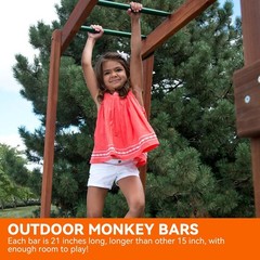 21 Inch Monkey Bars Kit Playground Monkey Bar Ladder Rungs for Backyard Indoor O