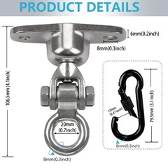 Heavy Duty Swing Hanger for 1500 LBS Capacity Hammock Hanger 360+180 Swivel S…