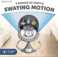 NOVA Baby Swing NEW Edition Bluetooth Music 5 Speed 0-6M 20lb Gray Motorized