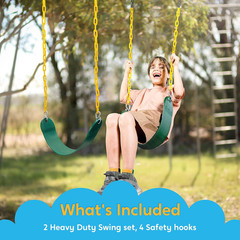 2 Pack Green Swing Seats Heavy Duty with 66″ Chain, Swing Set Accessories Replac