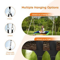 Goplus Outdoor 700lb Giant 60″ Platform Tree Swing w/ 2 Hanging Straps