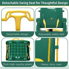 2 in 1 Toddler Swing & Baby Jumper, Foldable Baby Swing Outdoor & Indoor Use,…