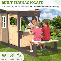 Swing Set W/ Wave Slide & 2 Belt Swings – Kids Outdoor Backyard Play Equipment