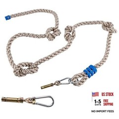 Climbing Rope for Kids, 8.2 FT Long with 4 Knotted Steps, Playground Grey
