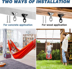 Swing Hangers for Wooden Concrete Swing Set, Heavy Duty 1200 Lb Capacity Stainle