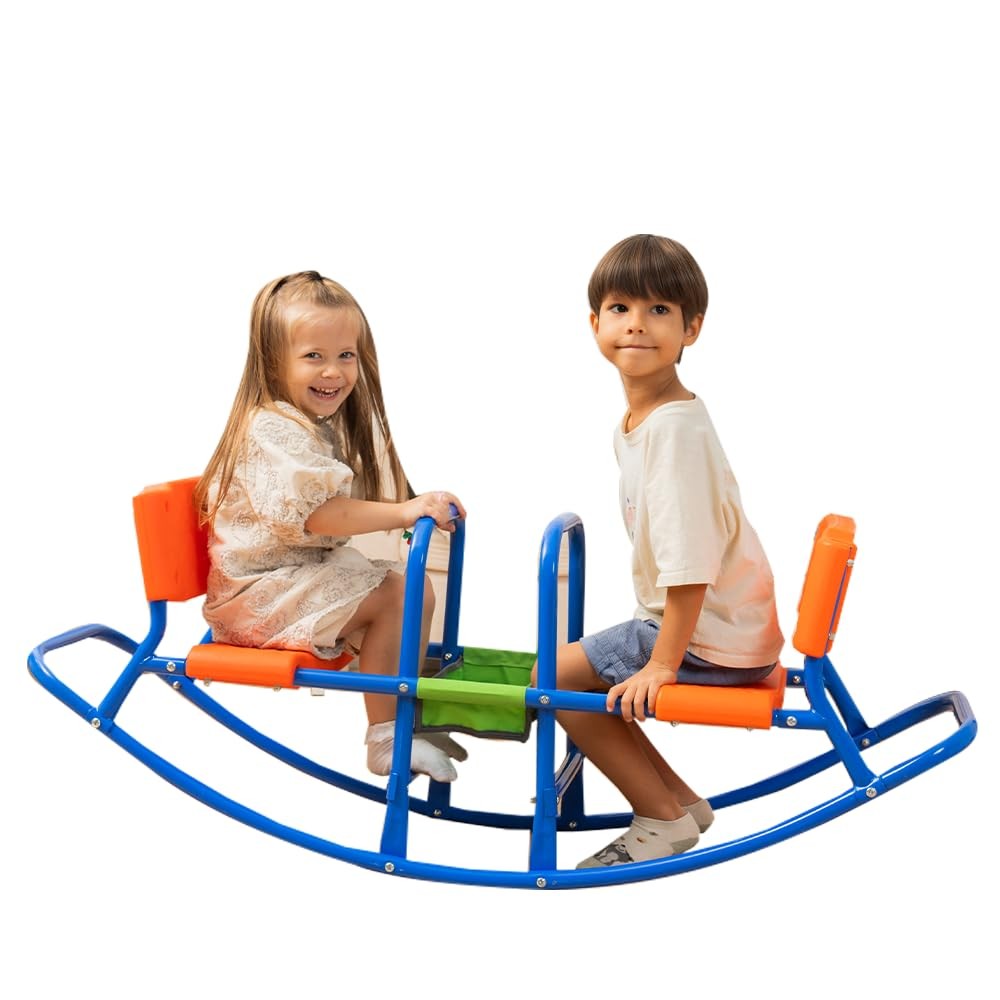 PLATPORTS Double Rocking Seesaw Teeter Totter Kids Ages 3-5 Outdoor Backyard