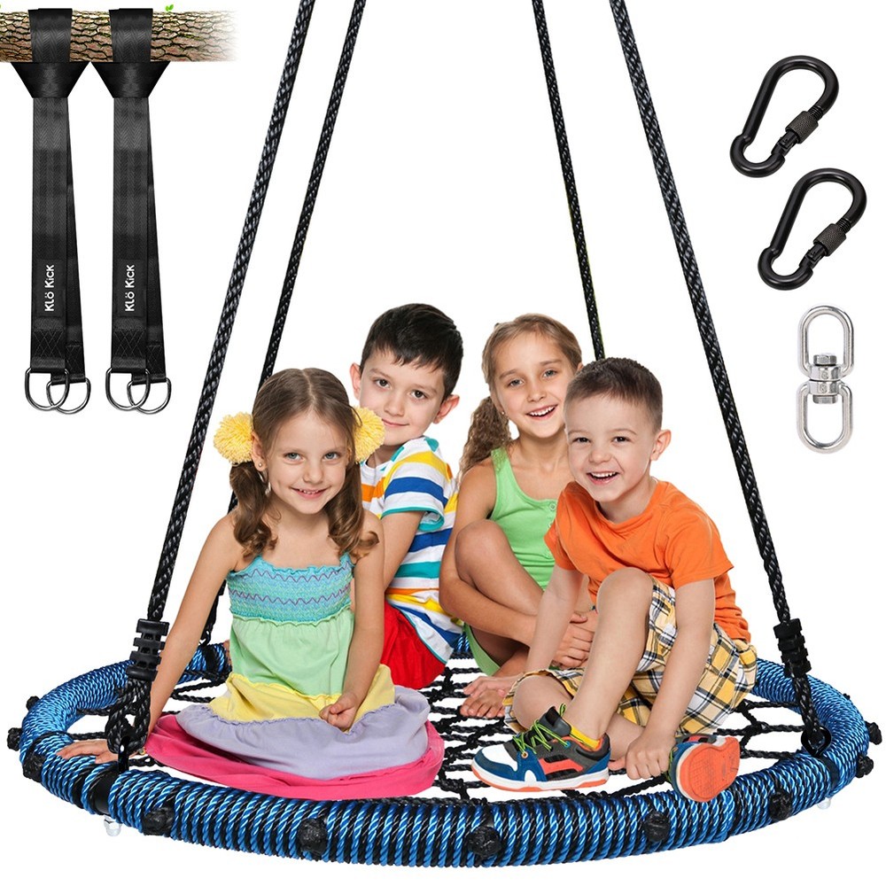 Trekassy 45″ Spider Web Tree Swing for Kids Adults Play with Adjustable Ropes