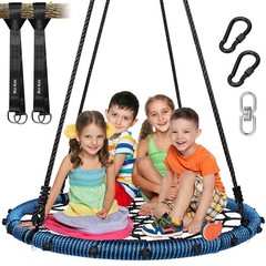 Trekassy 45″ Spider Web Tree Swing for Kids Adults Play with Adjustable Ropes