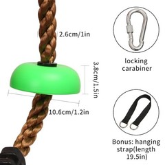 for Kids – Heavy Duty Climbing Rope with Disc Swing Seat for Boys Tree Swing