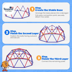 10FT Climbing Dome, Outdoor Jungle Gym for Kids with Climbing Grip – Geometric D