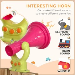4 in 1 Wooden Swing Set with Swing Slide Horn Steering Wheel