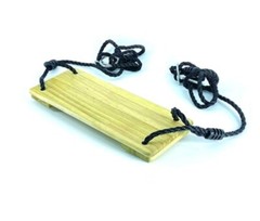 17″ Solid Wood Seat UV Resistant 3/8″ Rope Swing with O-ring Hangers 120lb. Load