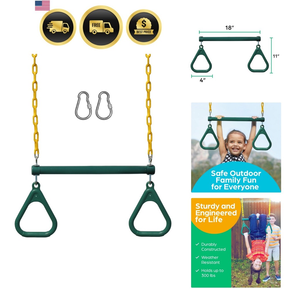 Swing Sets for Backyard, Monkey Bars & Swingset Accessories – Set Includes 18…