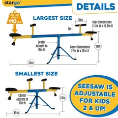 Swivel Teeter Totter for Toddlers 2-5, 360° Seesaw Expands for Kids 4-10, Outdoo