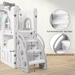 Kids Slide and Swing Set, 8 in 1 Toddler Slide Climber Indoor Outdoor Playground