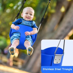 4 IN1 Heavy Duty Metal Swing Set Kids Backyard Playset with 3 Swings for Outdoor
