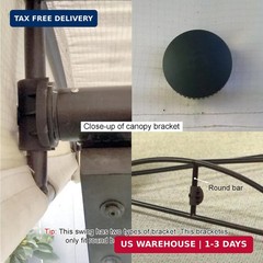 Garden Swing Plastic Fittings for GT Wicker Swing GCS00229C, Fits 23/32″ Round S