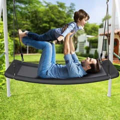 Trekassy Heavy Duty Frame Metal Swing Set for Kids Adult with 60″ Platform Swing