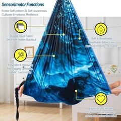 Sensory Swing for Kids & Adults Holds 300lbs Indoor & Outdoor Ice Teal
