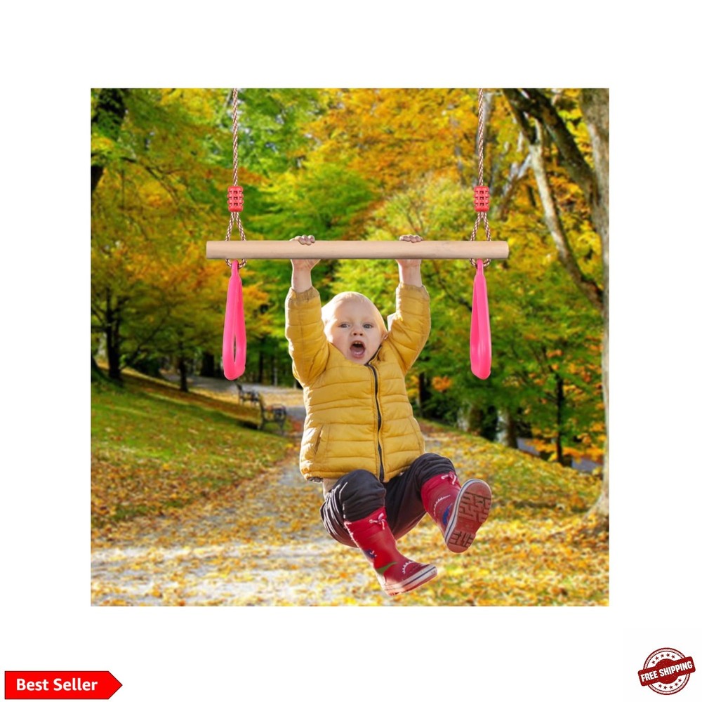 Trapeze Bar Gym Rings -Trapeze Swing Bar for Playground Accessories Monkey Ba…
