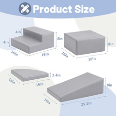 4-Piece PU Leather Baby Foam Climbing Blocks for Toddlers – Soft Play Climbing T