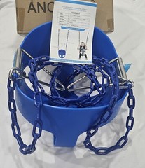 High Back Full Bucket Toddler Swing Seat with 60″ Heavy Duty Plastic Coated Chai