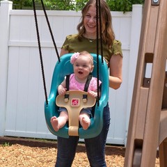 Outdoor Infant to Toddler Swing with Secure Harness for Ages 9 Months to 3 Years