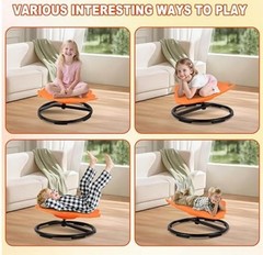 FAHKNS Spinning Chair Orange ADHD Autistic Kids Sensory Sit And Spin Upgrade NEW