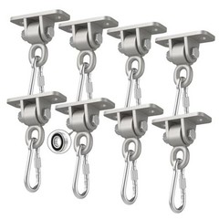 Heavy Duty Swing Hangers with Bearing, Porch Swing Hanging Kit 8 Packs Sliver