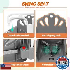 Taleco Gear Foldable Toddler Swing Set, Indoor and Outdoor Baby Swing, Kids S