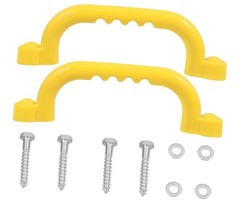 (2) Playground Treehouse Safety Handles Yellow with Grips Plastic READ & PHOTOS