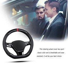 Ergocar D-Shape Steering Wheel Cover Black-Red