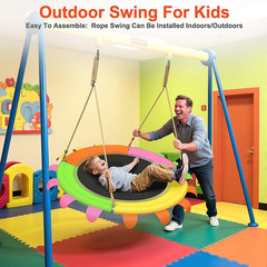 40 Inch Saucer Tree Swing for Kids Outdoor – 600lb Heavy Duty Capacity, Weather-